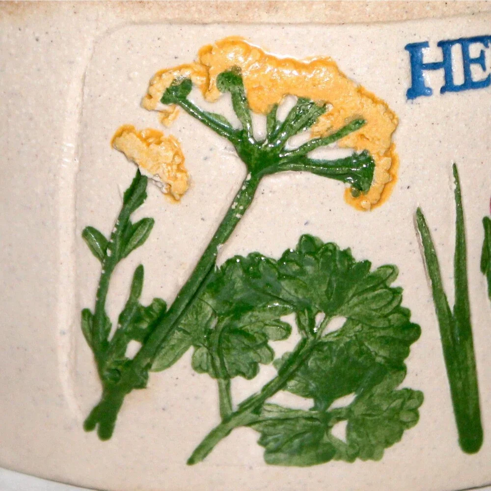 Herb Butter pot crock container Monika Calhoun Herbs in Clay collection 1992